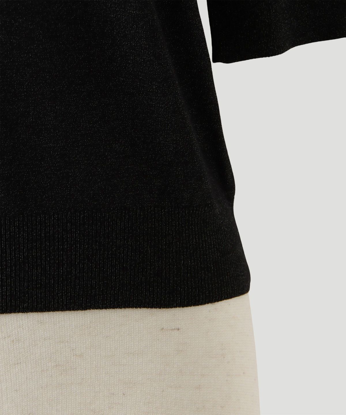 トップス/バック/パール/ベーシック/ラメ/ニット/トップス/杢グレー/ベージュ/ピンクベージュ/ブラック/M