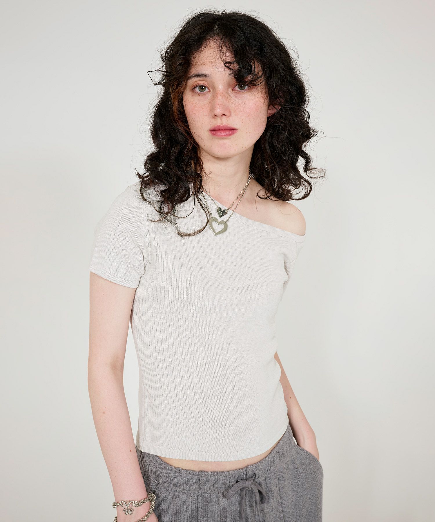 オフショル ニットTシャツ TINA：JOJUN 全3色｜tnj421-0863【1】 - T 