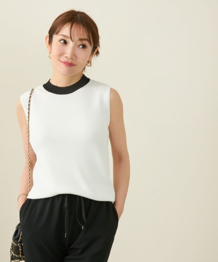 SUMMER-SALE 2点セット バイカラー クルーネック カーディガン