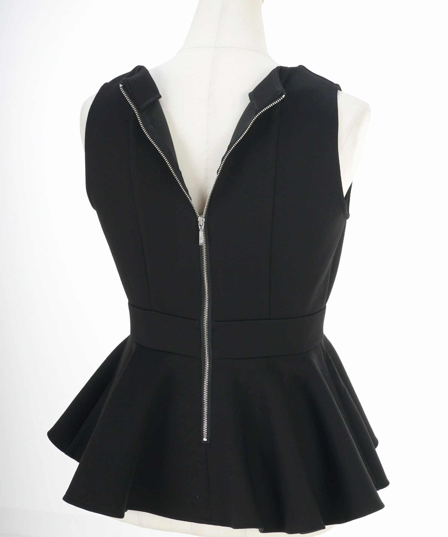 トップス 通販 ブラウス ペプラム レディース ノースリーブ 白 黒 春 夏 秋 かわいい 大人 ジョイントスペース