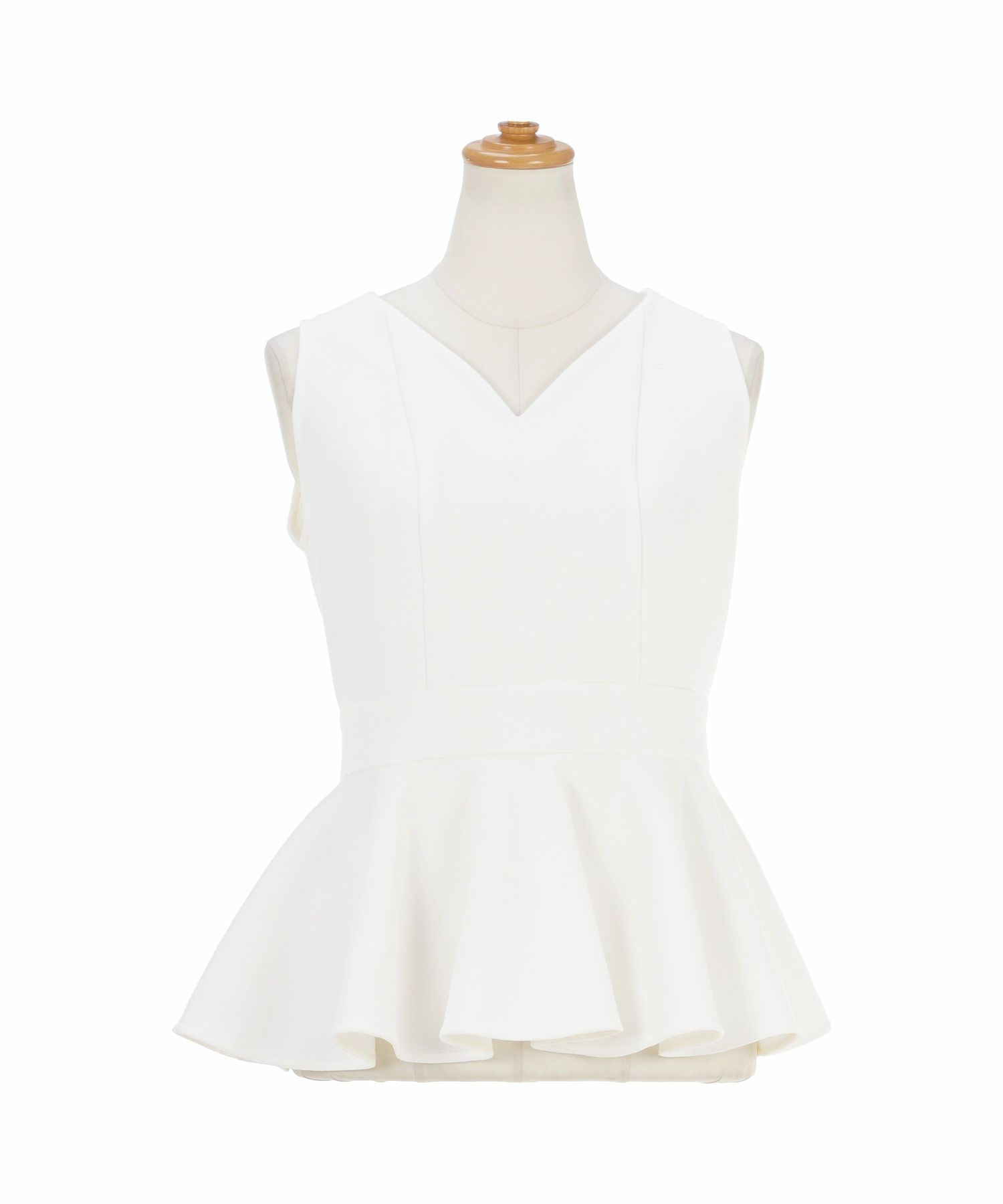 トップス 通販 ブラウス ペプラム レディース ノースリーブ 白 黒 春 夏 秋 かわいい 大人 ジョイントスペース