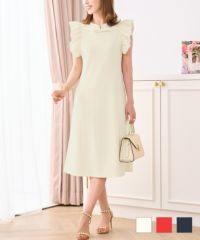 フリルスリーブ リボン付き リラックス ワンピース Prima Scherrer