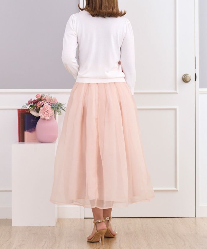 EarlyAutumn-SALE サマーニット プリントシフォンコンビ 7分袖
