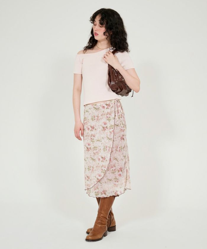 ベネチアングラス ガラス製女性像 花柄スカート 美術品