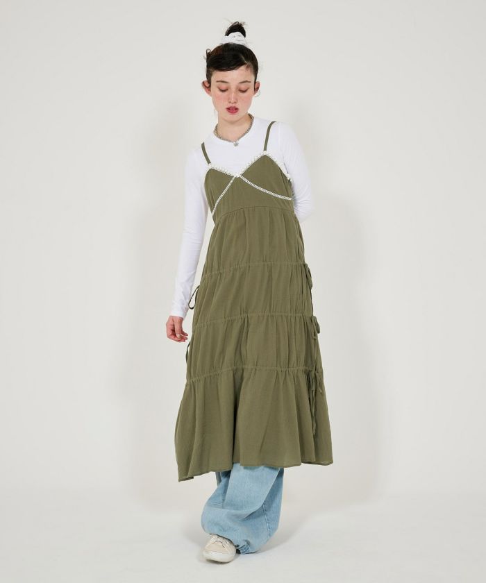 ティアード ドロストキャミワンピース TINA：JOJUN 全2色