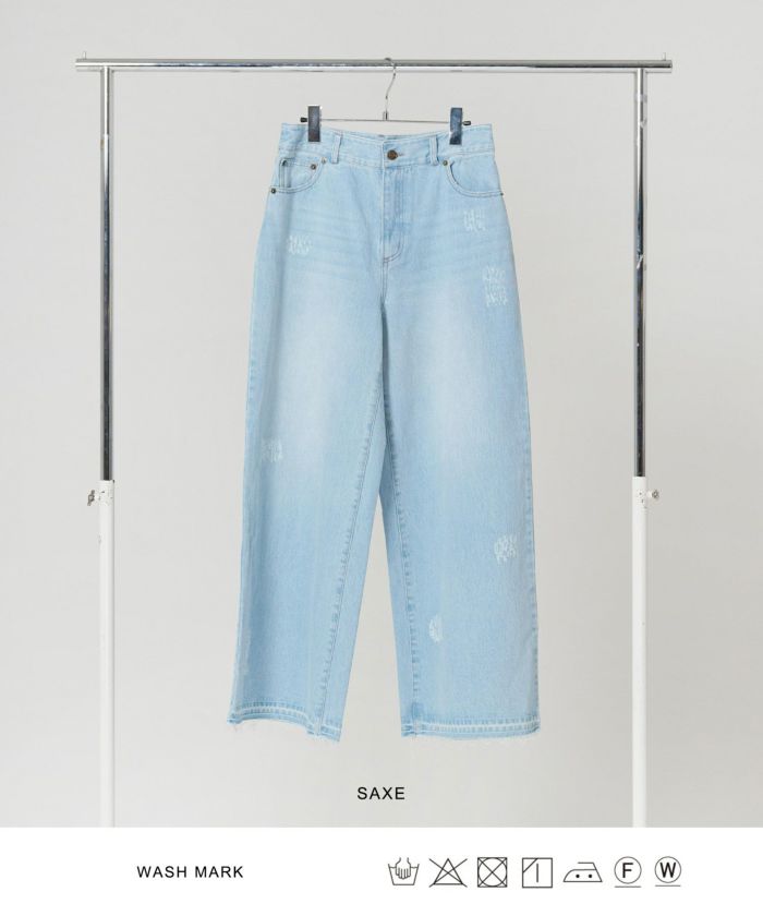 FINAL-SALE ダメージ ルーズデニムパンツ TINA：JOJUN 全1色