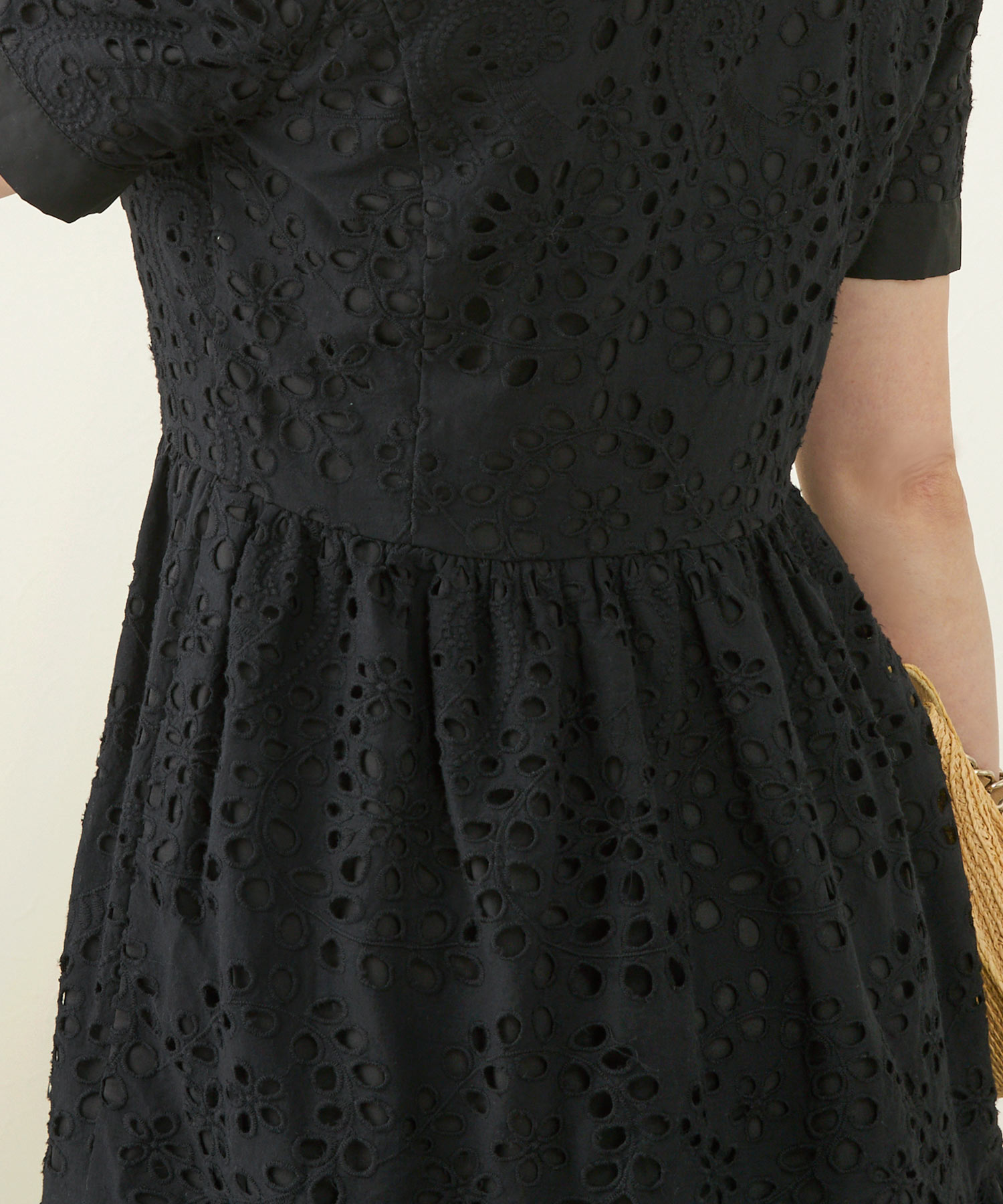 手洗い可レースワンピース半袖白黒レディース白い洗える春夏秋かわいい大人ロングジョイントスペース