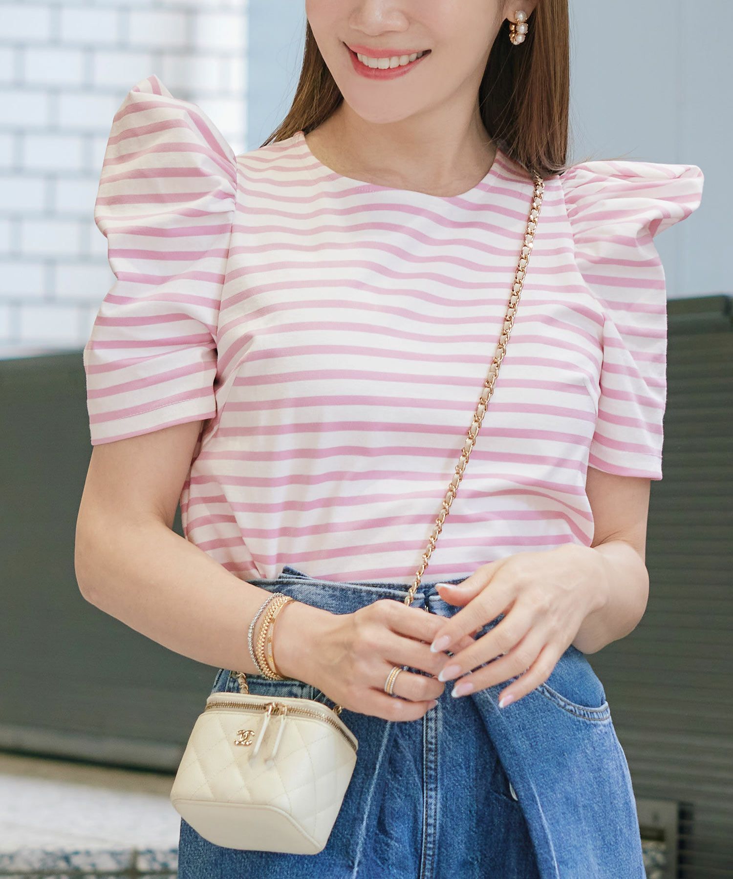 手洗い可/カットソーレディースおしゃれトップス半袖ボーダー柄無地白黒かわいいきれいめ洗濯できる長持ちジョイントスペース