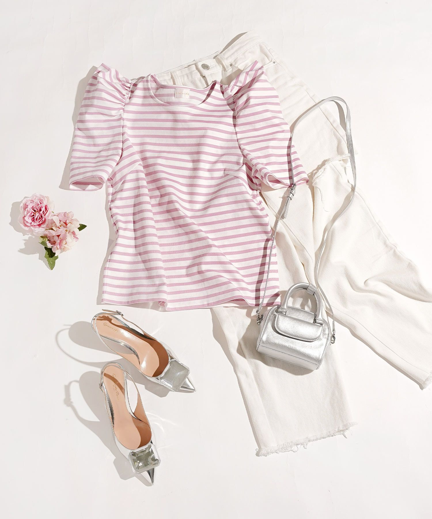 手洗い可/カットソーレディースおしゃれトップス半袖ボーダー柄無地白黒かわいいきれいめ洗濯できる長持ちジョイントスペース