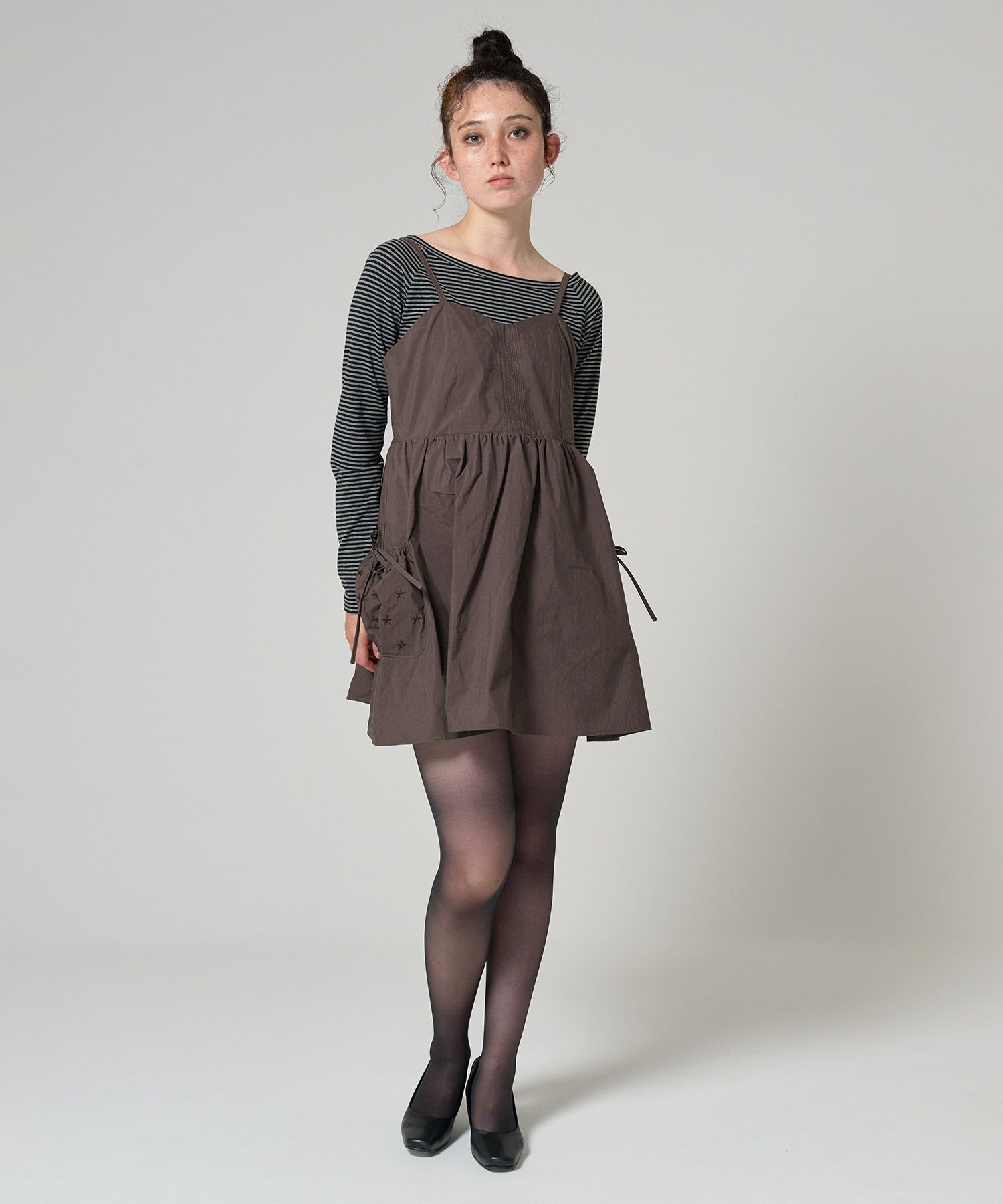 ポケット付き ルーズキャミワンピース TINA：JOJUN 全2色｜tnj331-0899  