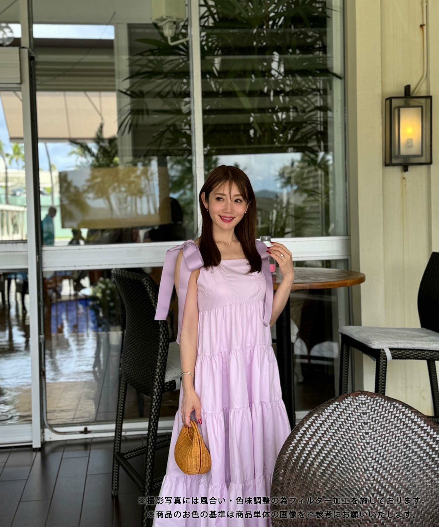 手洗い可/ワンピースロング春夏秋白黒リボン大人かわいい色無地きれいめ洗濯できるジョイントスペース