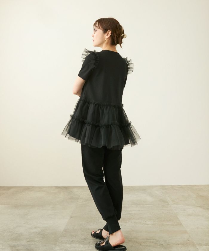 TIERED TOP ティアードトップス SUMMER-SALE チュール ティアード カットソー プルオーバー