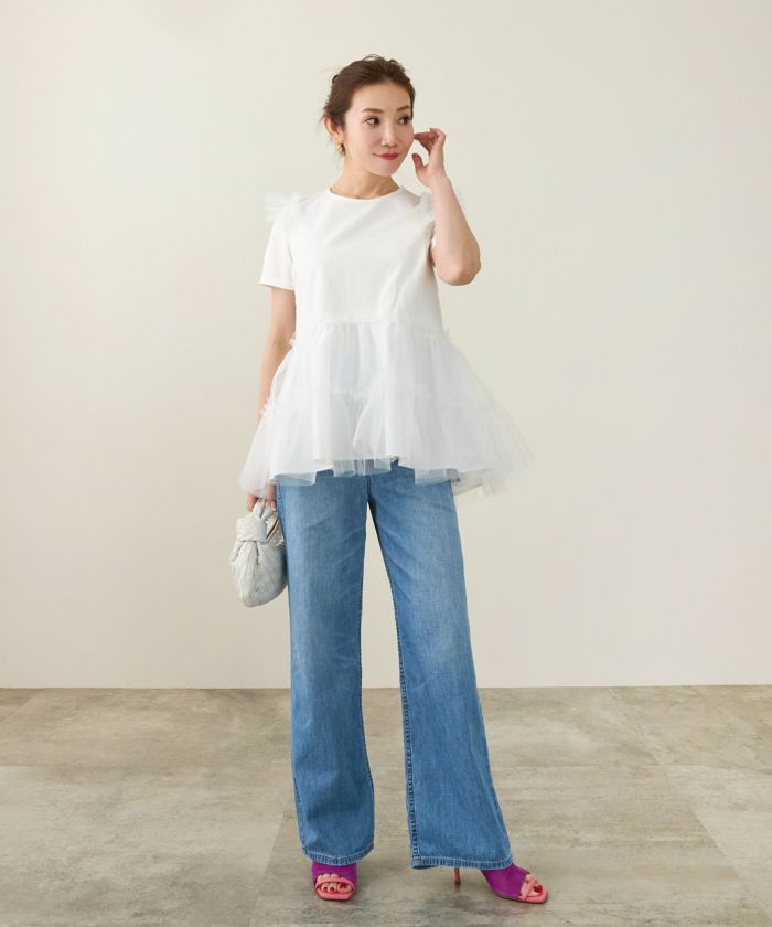 ティアードプルオーバー AMBIDEX Store ○PREMIUM天竺 SHOULDER FRILL プルオーバー(F