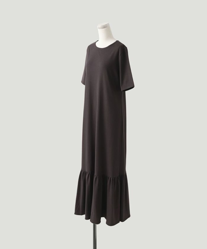 男女兼用 SECRET-SALE カットソー フリルヘム ワンピース HUIT 全2色 ワンピース