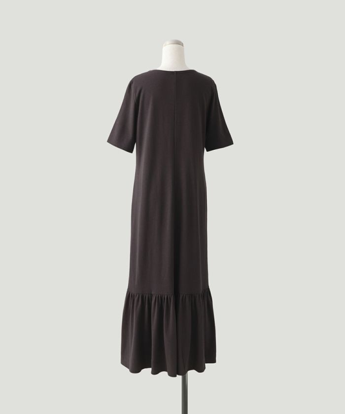 SUMMER-SALE カットソー フリルヘム ワンピース HUIT 全2色