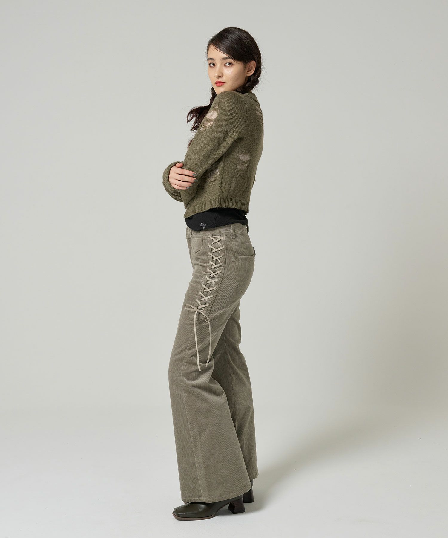 カーディガン/ニット/トップス/ダメージ風