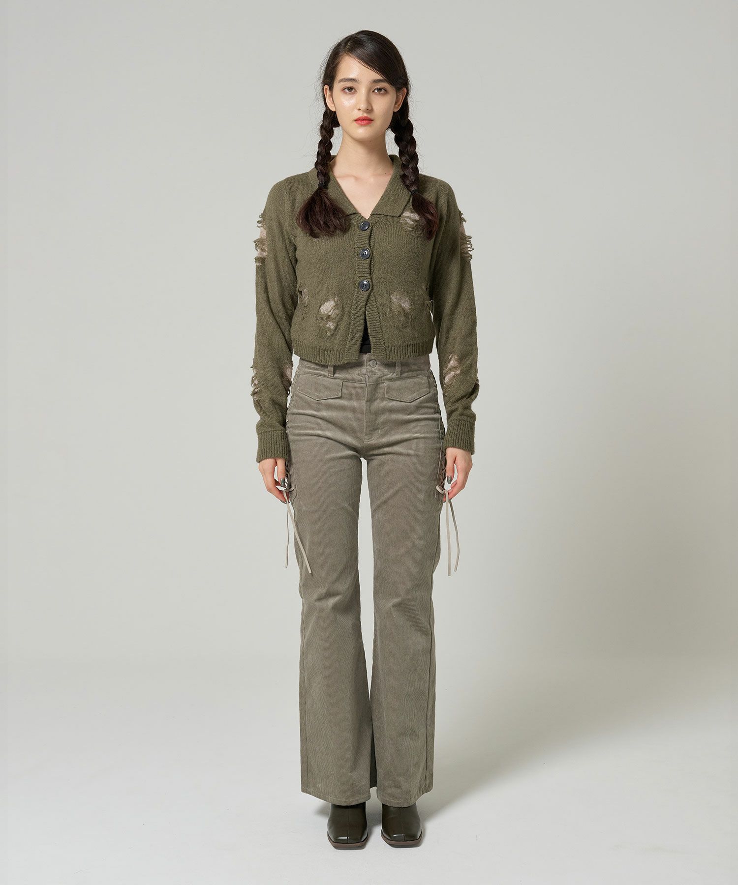 カーディガン/ニット/トップス/ダメージ風