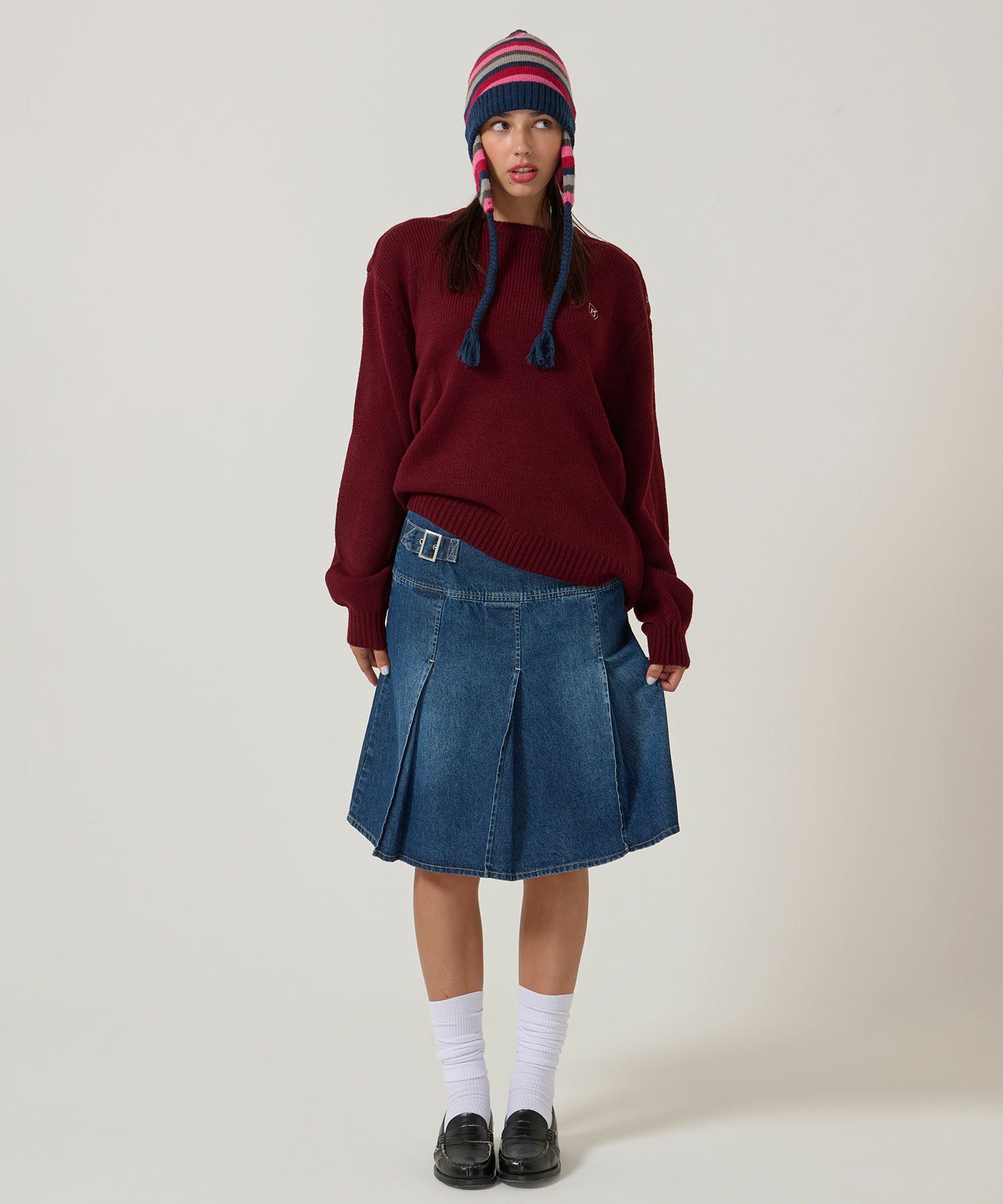 ニット/オーバーニット/エンブレム付き