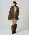 フェイクファー ドッキングスエードコート TINA：JOJUN 全2色