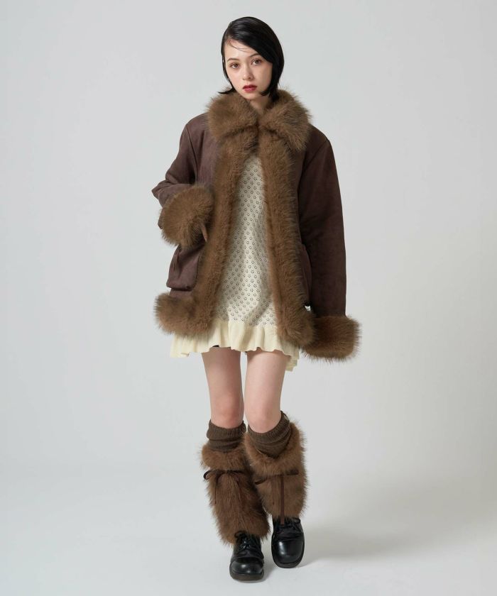 tina:jojun フェイクファー ドッキングスエードコート フェイクファー ドッキングスエードコート TINA：JOJUN 全2色