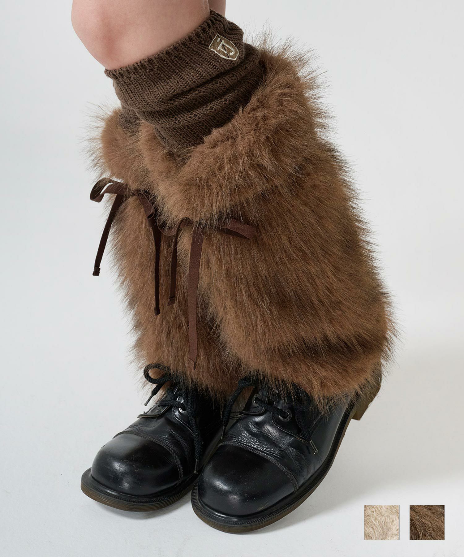 フェイクファー ボリュームレッグウォーマー TINA：JOJUN 全2色  