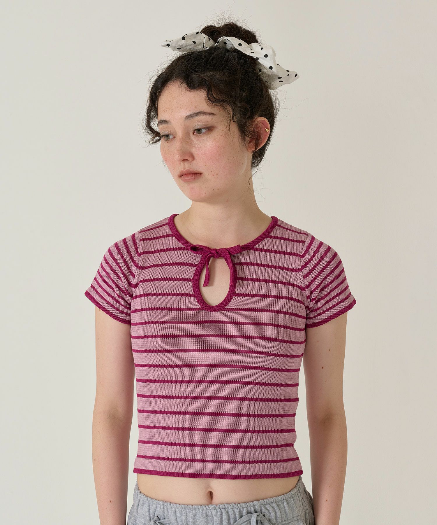 トップス/ボーダー/ニット/ニットプルオーバー