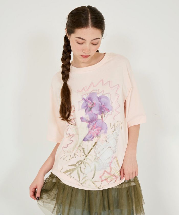 Tina刺繍 コンパクトTシャツ TINA：JOJUN Tina刺繍 コンパクトTシャツ TINA：JOJUN（Tシャツ/カットソー