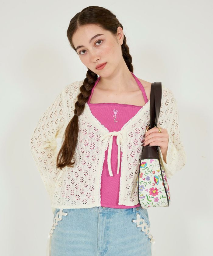 Bonnie ribbed cut and sew tinajojun 花柄 Bonnie ribbed cut and sew | mikoto | TINA：JOJUN
