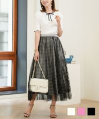 レースネック配色サマーニット半袖PrimaScherrer全3色｜psc421-0846【1】