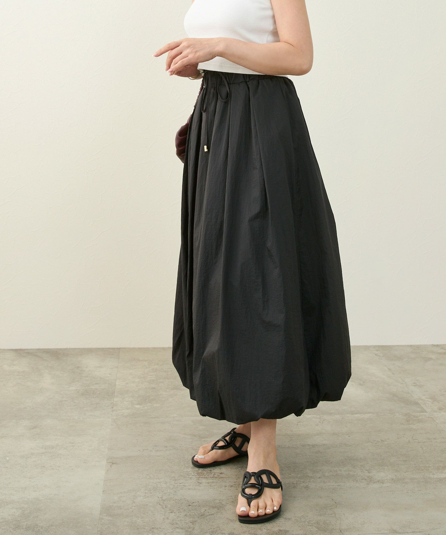 Neil Barrett レザースカートバルーン黒 