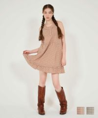 TINA：JOJUN ワンピース ボリュームスリーブ ミニ丈ワンピース