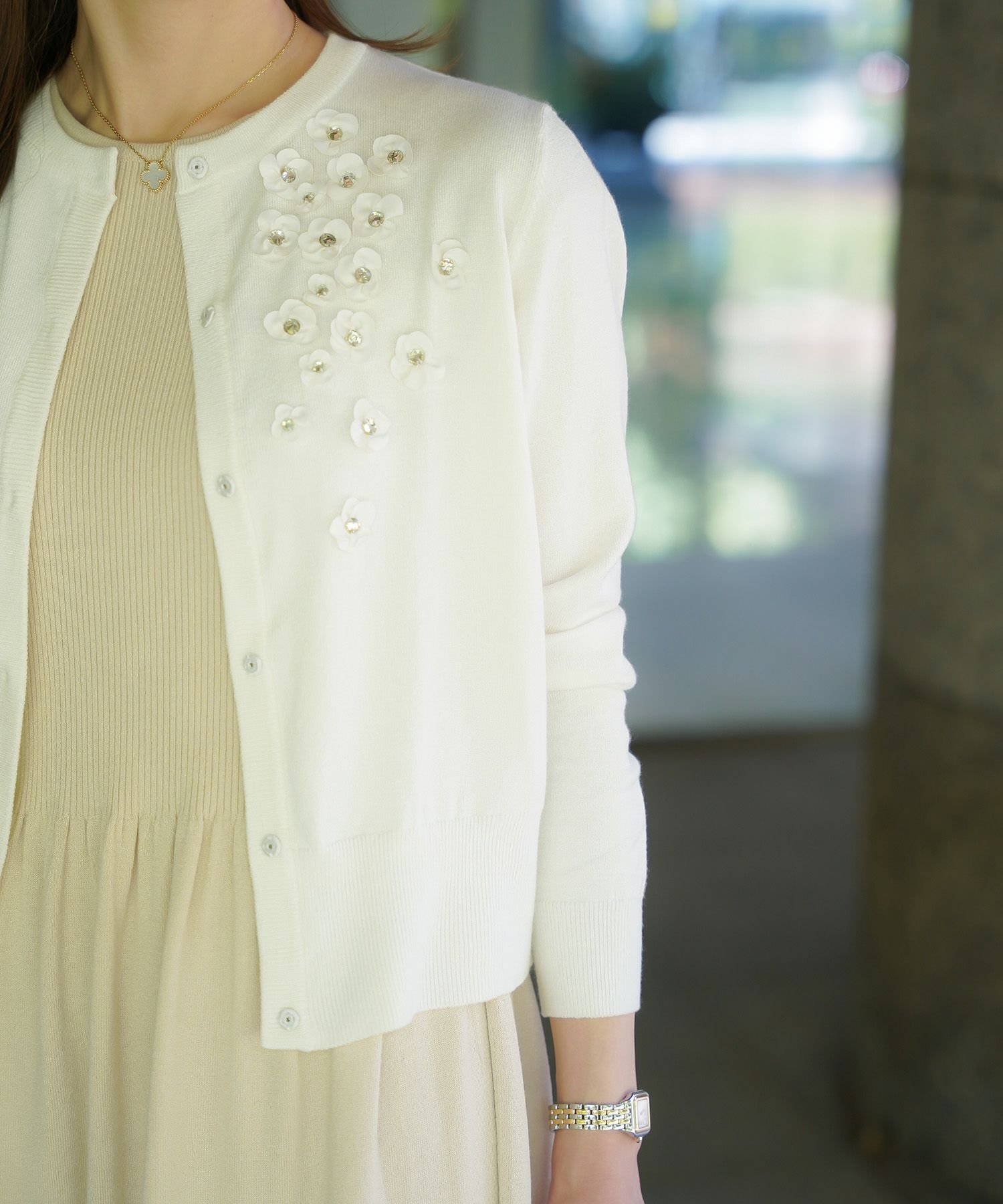 サテン上品ラメオールシーズンシンプルオフィス長袖/ピンクゴールド/ホワイト/ライトグレー/ブラック/M