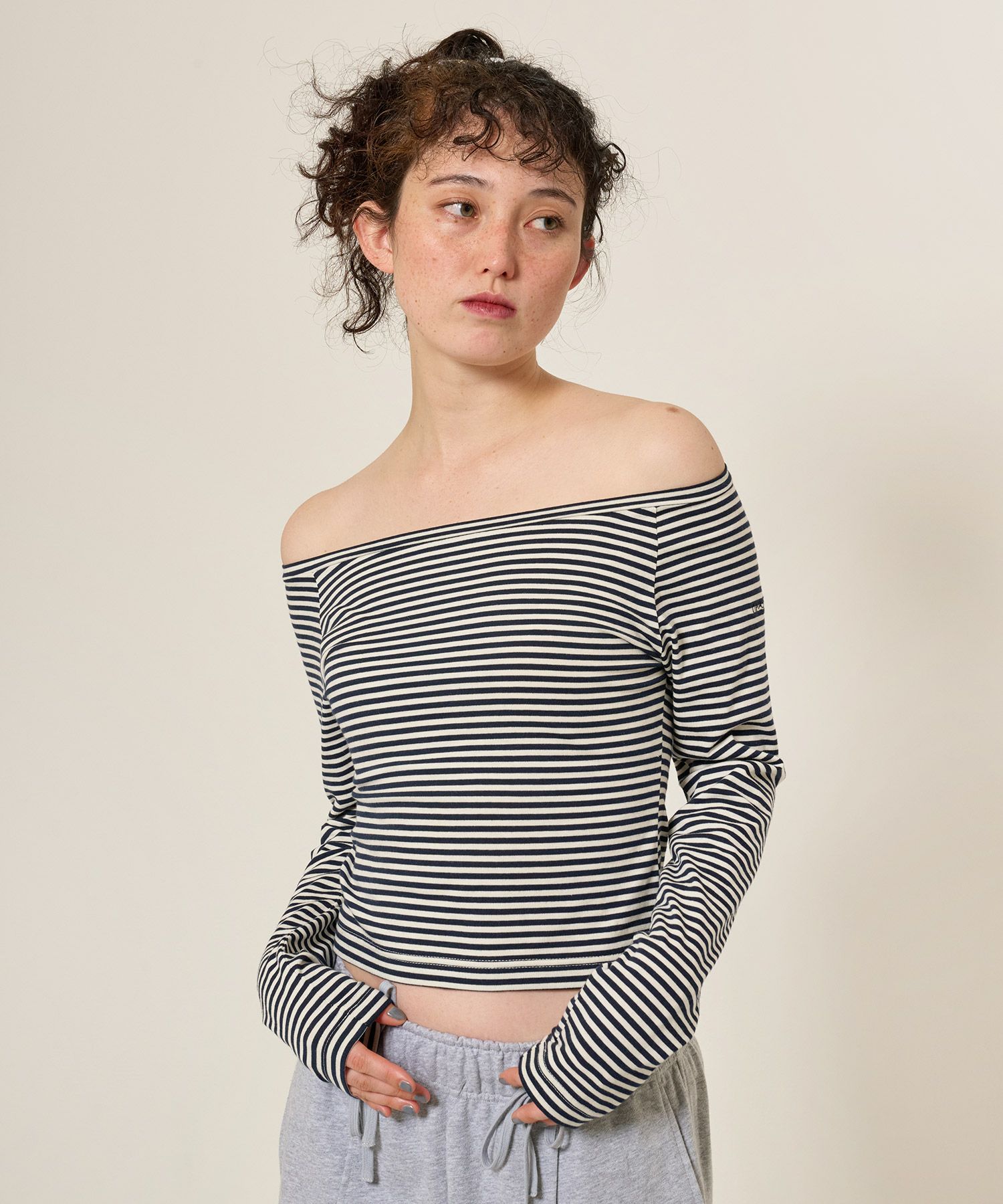 トップス/ボーダー/ボートネック/カットソー/長袖