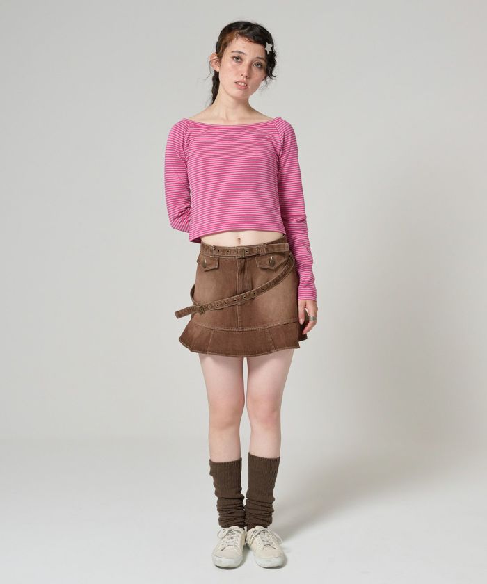 ボートネック ボーダーカットソー TINA：JOJUN ボートネック ボーダーカットソー TINA：JOJUN（Tシャツ