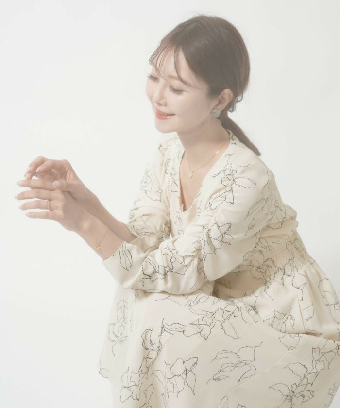 スタイルアップ ドローイング 花柄 ワンピース le reve vaniller