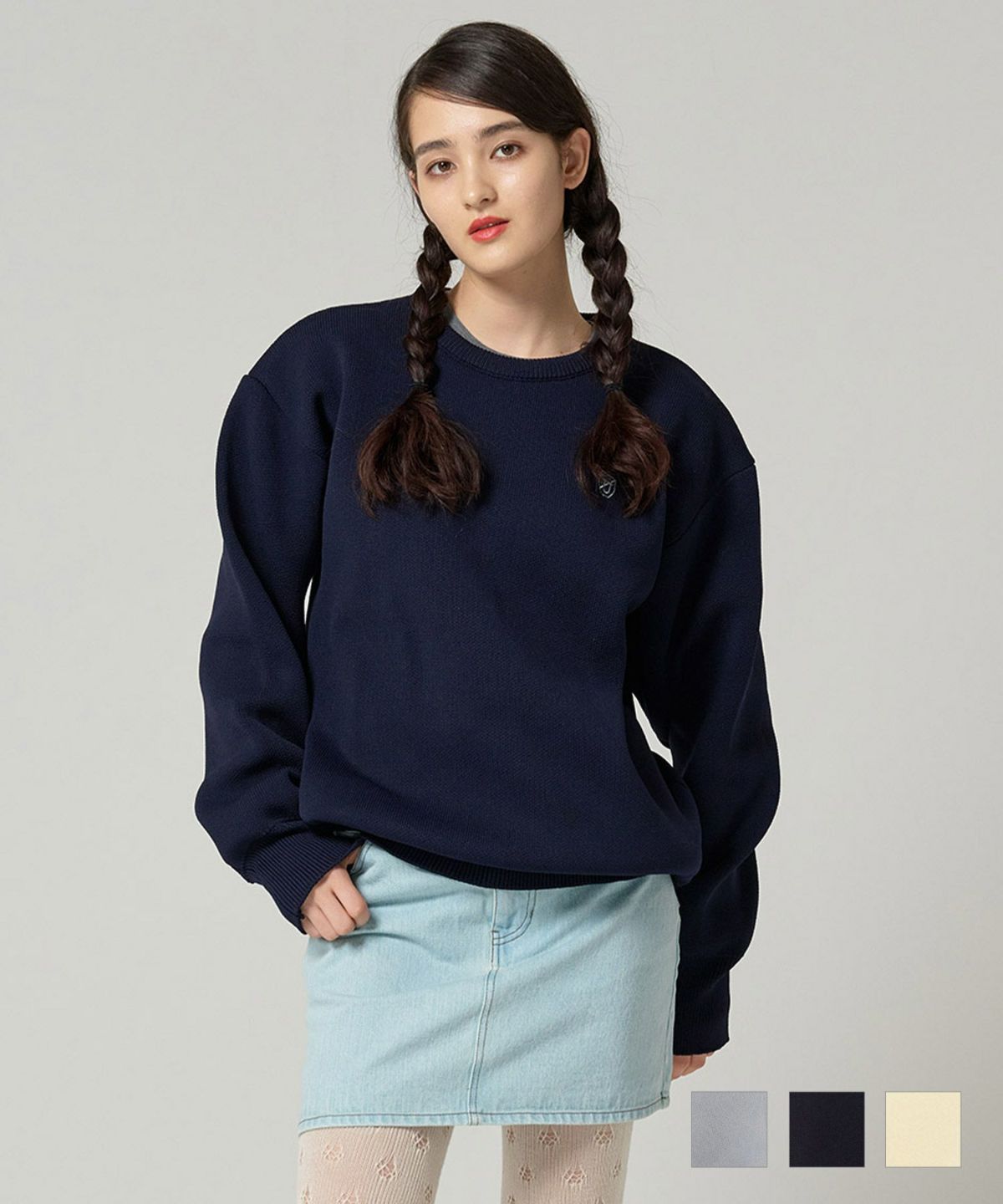 ユニセックス/ニット/ポリニット/刺繍入り