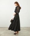 手洗い可トップスレディースブラウスシアー素材ドットおしゃれかわいい大人長い丈白黒ジョイントスペース