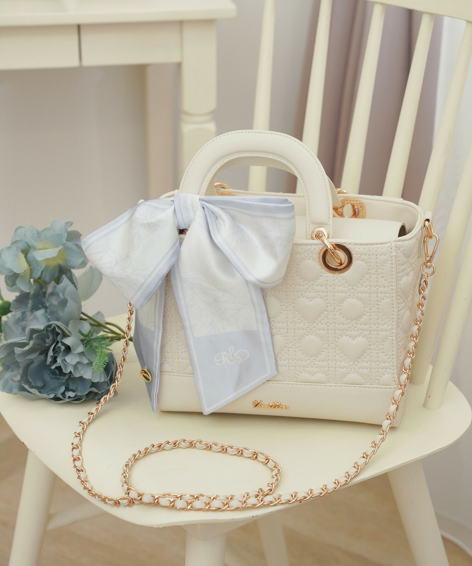 2点セット！ ハンドバッグ ＆ ツイリースカーフ le reve vaniller 全3  