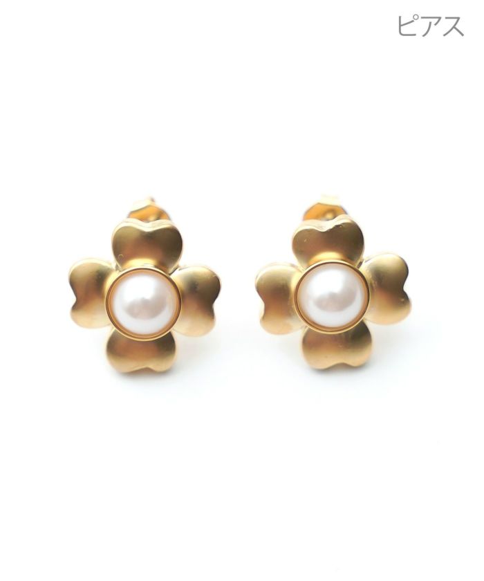 クローバー パール ピアス イヤリング Clover Pearl Pierce Earring