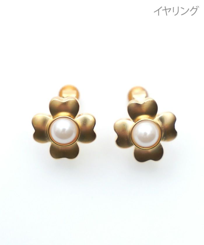 クローバー パール ピアス イヤリング Clover Pearl Pierce Earring