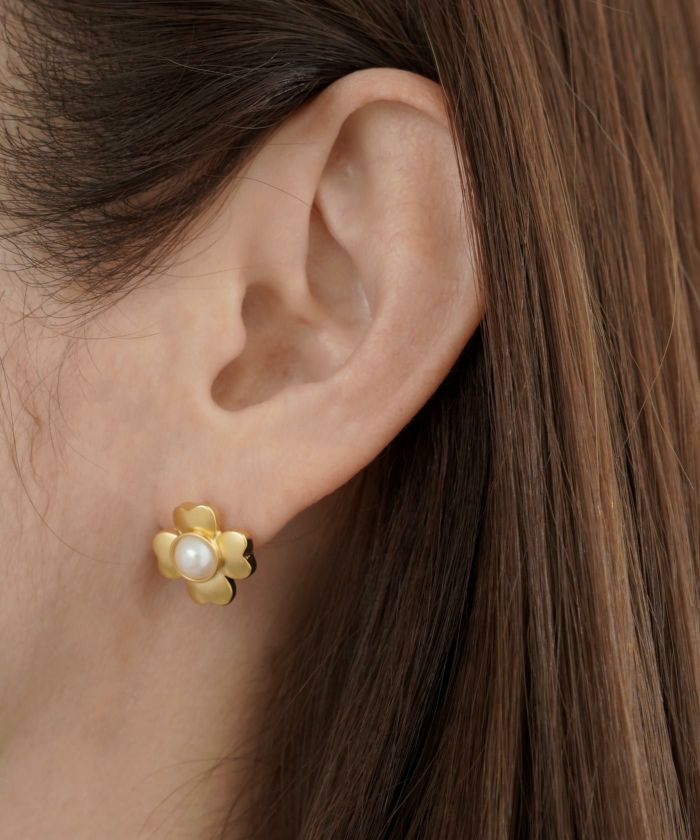 クローバー パール ピアス イヤリング Clover Pearl Pierce Earring