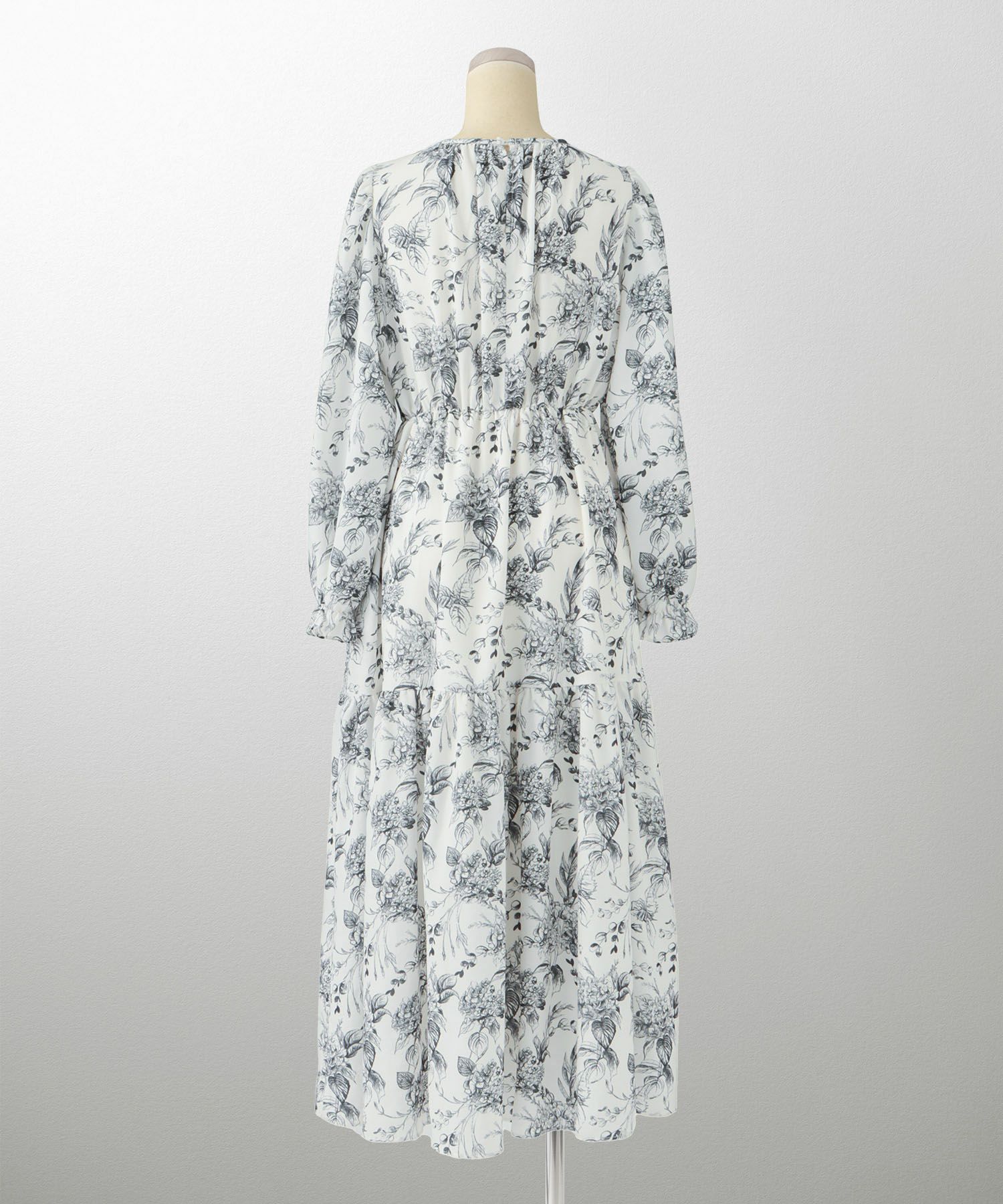 クラシカル モノトーン 上品 大人 ギャザー ウエストゴム/ブラウン/ブラック/S/M