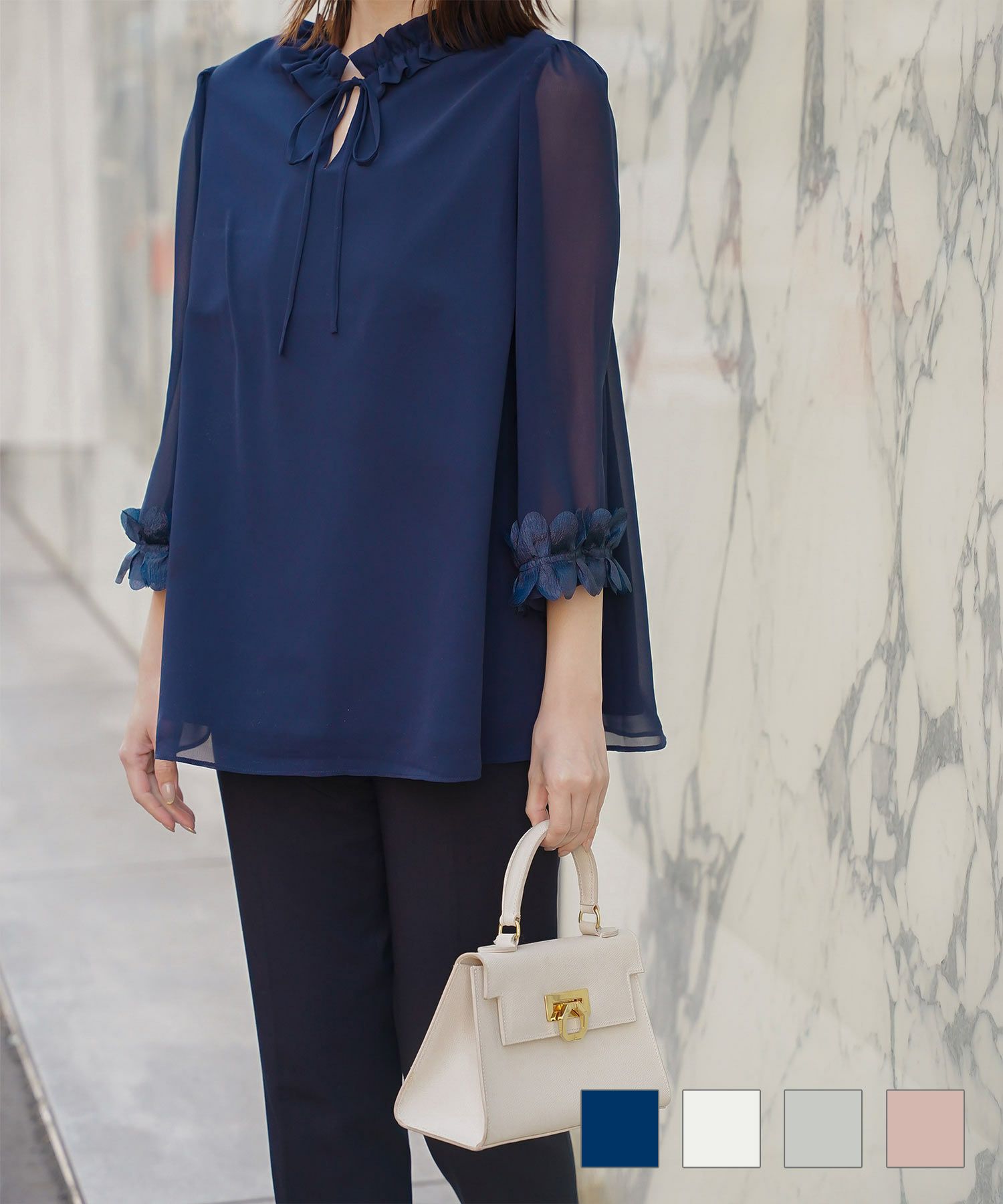 ホイップスリーブ リボン ブラウス HUIT 全3色｜hit831-0176【1】 - 七  