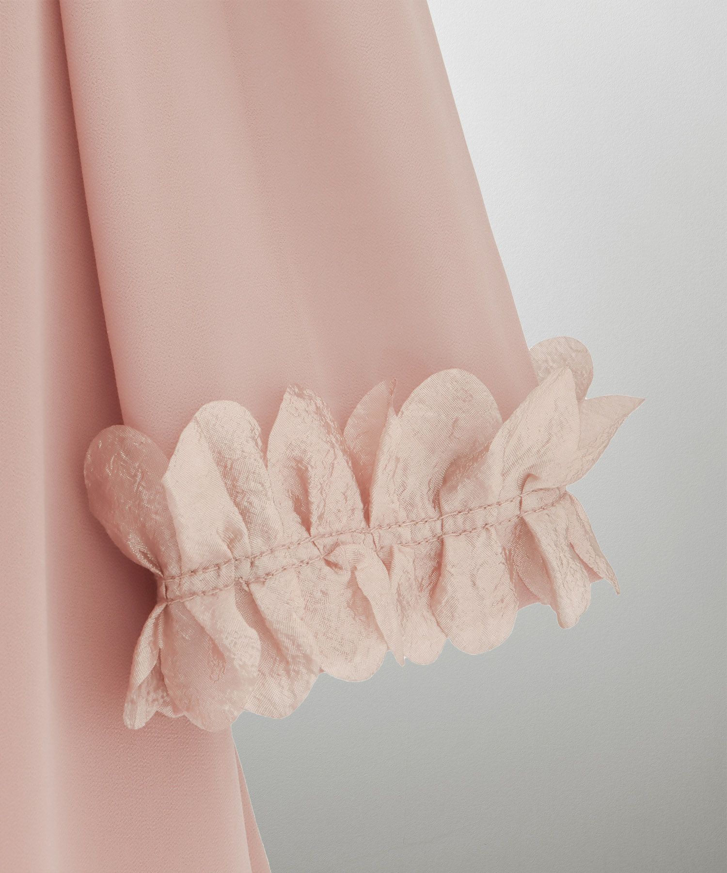 2way シフォン フリル フラワー エレガント シアー トレンド/ホワイト/グレー/ピンクベージュ/M