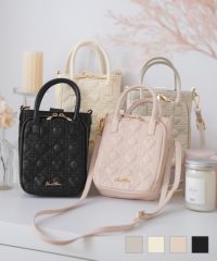 オリジナルハートキルティングミニショルダーバッググレージュ/ミルクホワイト/ストロベリーミルク/ブラック