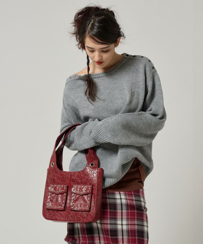 GW-SALE スタッズ レザーバック TINA:JOJUN 全2色|tnj932-0927 GW-SALE スタッズ レザーバック TINA:JOJUN 全2色|tnj932-0927