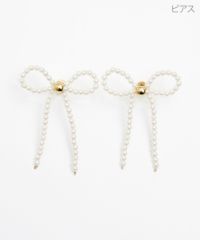 パール リボン ピアス イヤリング Pearl Ribbon Pierce Earring