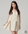 tinajojun リボンプリーツミニ丈ワンピース TINA：JOJUN ワンピース リボンプリーツ ミニ丈ワンピース