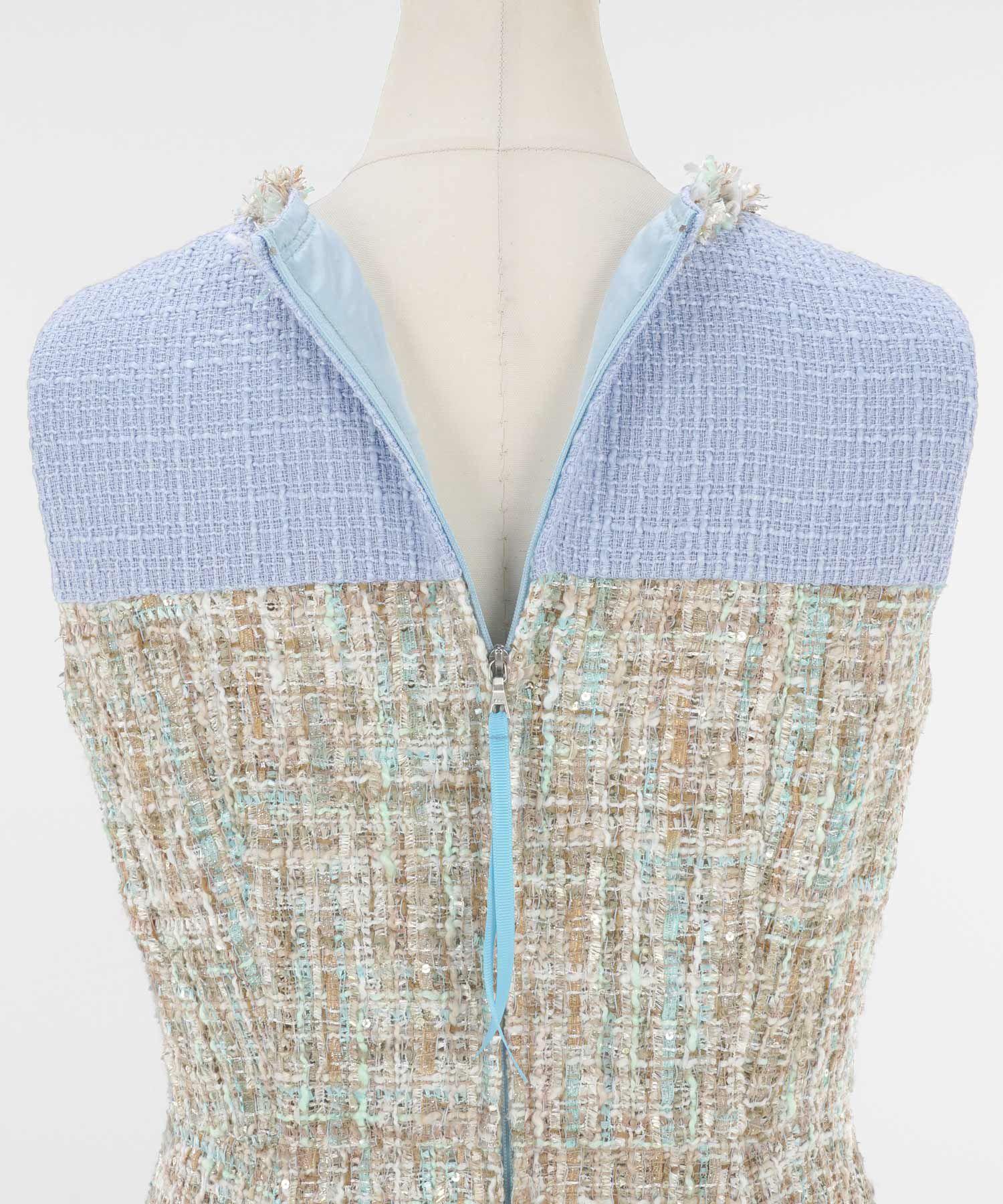 ワンピースツイードきれいめおしゃれかわいいオフィス入卒園春秋レディース大人ジョイントスペース