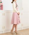 ニットトップスレディース長袖カーデ白かわいいオフィスきれいめ大人花柄羽織り秋冬春ジョイントスペース